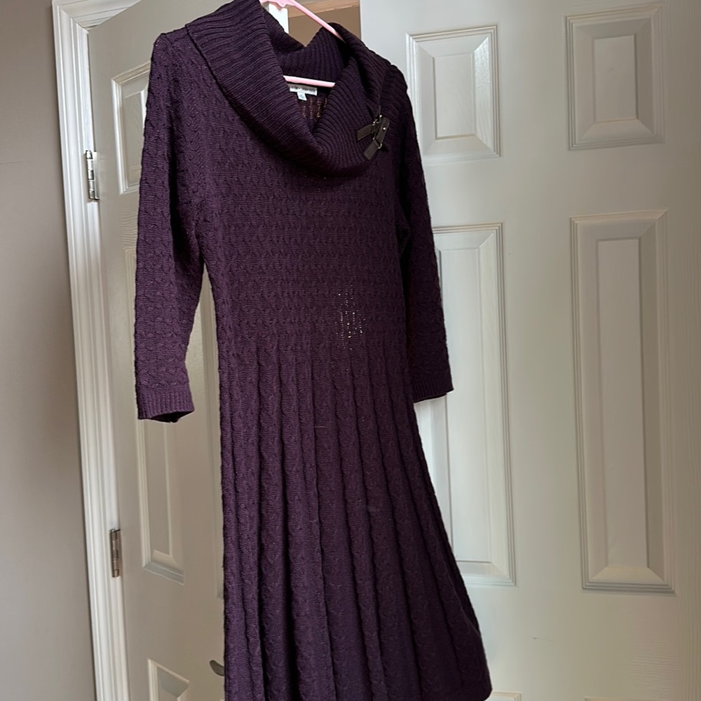 Purple sweater dress - L
